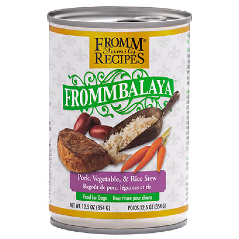Frommbalaya Pork, Vegetable, & Rice Stew front of can.