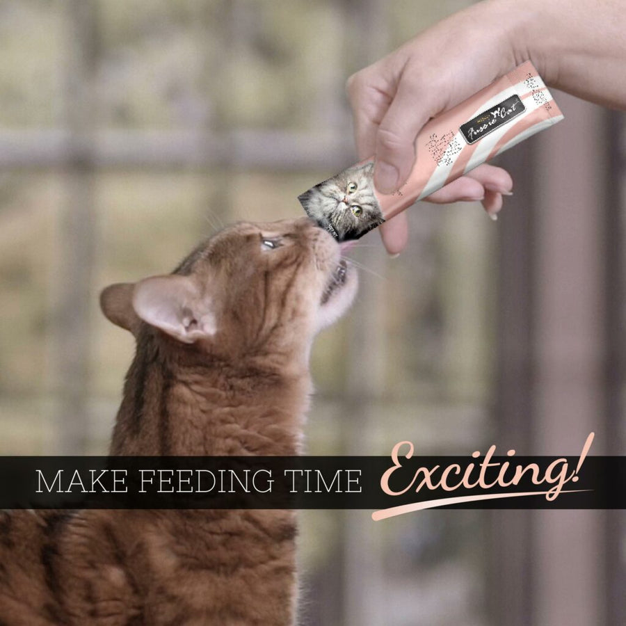 Fussie Cat Puree Tuna & Salmon Cat Treat 14g, making feeding time exciting!