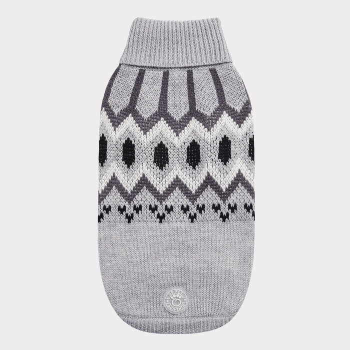 GF Pet Heritage Sweater Gray for Dogs Back Full View