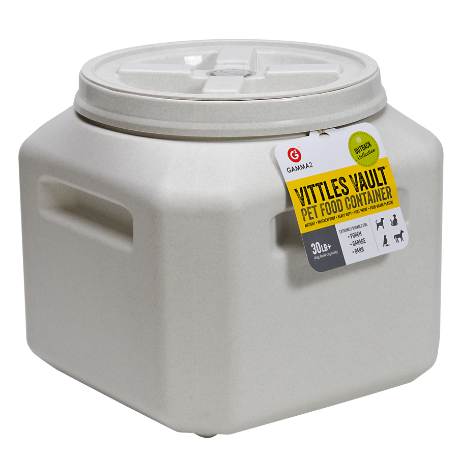 Gamma2 Outback Vittles Vault Pet Food Container 30lb+, Front Side Container