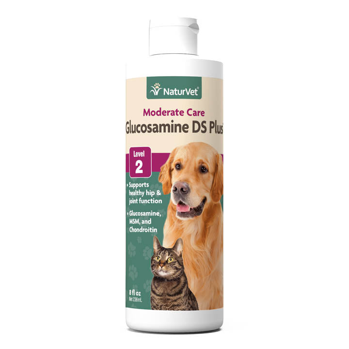 NaturVet Glucosamine DS Plus Level 2 Moderate Care Joint Support Liquid for Dogs and Cats