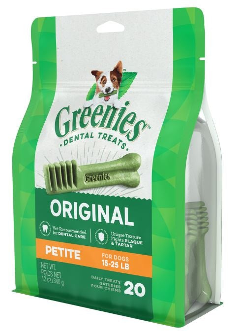 Greenies Petite Original Dental Dog Chews 12oz, Front Packaging