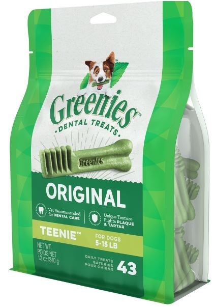 Greenies Teenie Original Dental Dog Chews 12oz, Front Bag