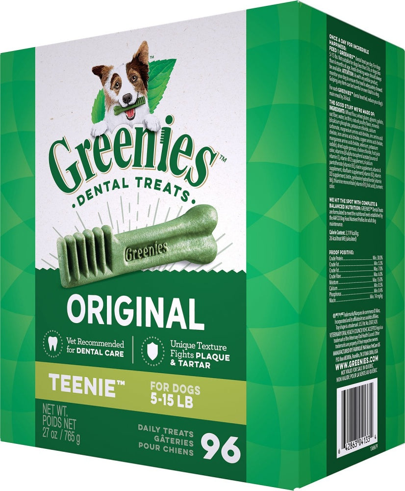 Greenies Teenie Original Dental Dog Chews 27oz, Front Box