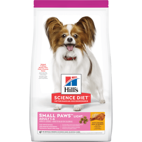 Hill's Science Diet Adult Light Small Paws with Chicken Meal & Barley Dry Dog Food, Front Bag