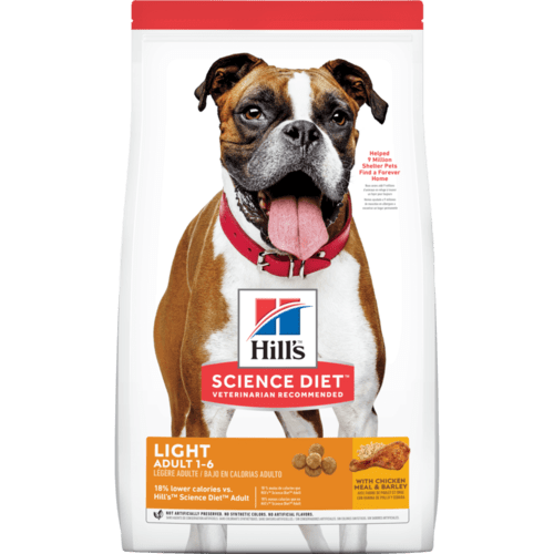 Hill's Science Diet Adult Light with Chicken Meal & Barley Dry Dog Food, Front Bag