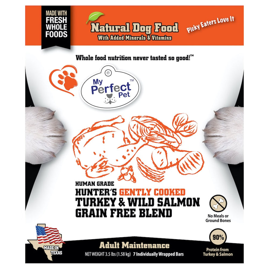 My Perfect Pet Hunter's Gently Cooked Grain Free Turkey & Salmon Blend Frozen Dog Food Bars