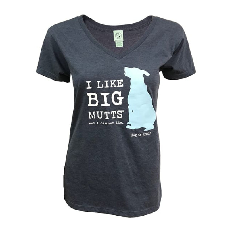 I Like Big Mutts Woman's T-shirt V-Neck Black