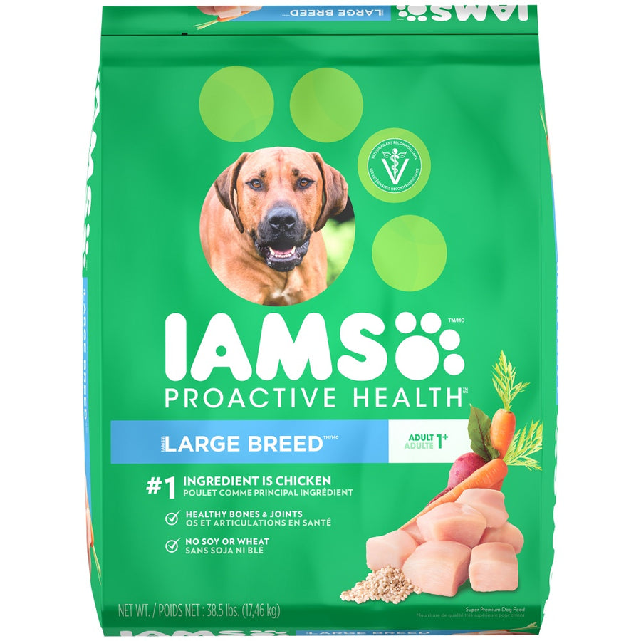 Iams ProActive Health Adult Large Breed Dry Dog Food 38.5lbs, Front of Bag