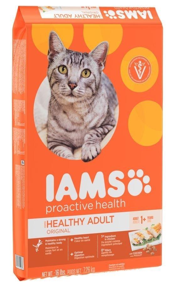 Iams ProActive Health Adult Original Chicken Recipe Dry Cat Food 16lbs, Front Packaging