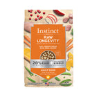 Instinct Longevity Adult 20% Freeze Dried Raw Meal Blend Cage-Free Chicken Recipe Dog Food 3.8kg, Front Packaging