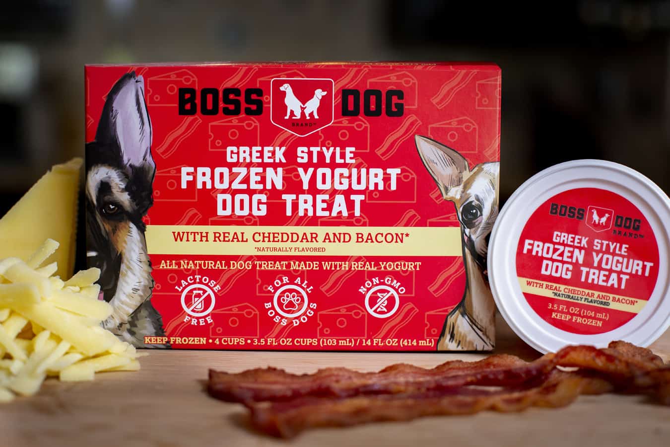 Boss Dog Greek Style Frozen Yogurt- Cheese & Bacon