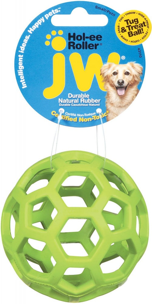 JW Pet Hol-ee Roller Dog Toy Green, Front Packaging