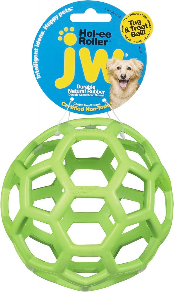 JW Pet Hol-ee Roller Dog Toy, tug and treat ball