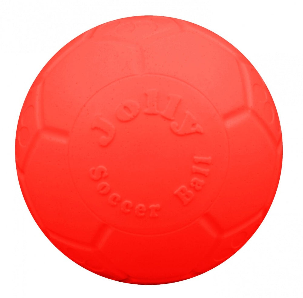 Jolly Pets Jolly Soccer Ball Dog Toy Red Close Up View
