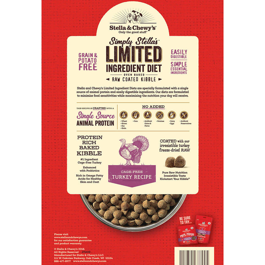 Stella & Chewy's Limited Ingredient Raw-Coated Turkey Dry Dog Food