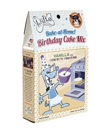 Lazy Dog Cookie Company Vanilla Birthday Cake Mix, Front Box