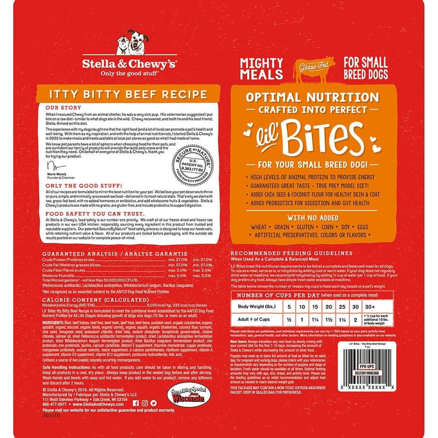 Stella & Chewy's Lil'Bites Mighty Meals Beef Recipe for Small Breed Dogs