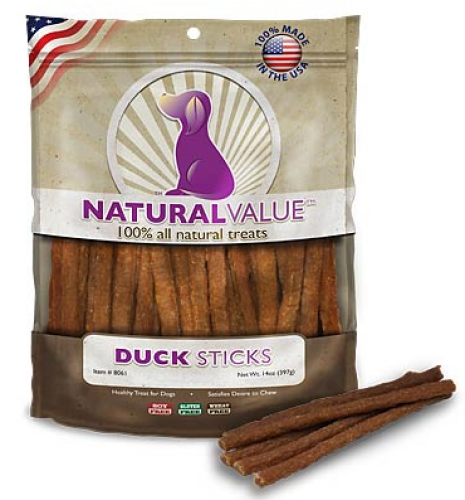 Loving Pets Natural Value Duck Sticks Dog Treats, Front Pouch