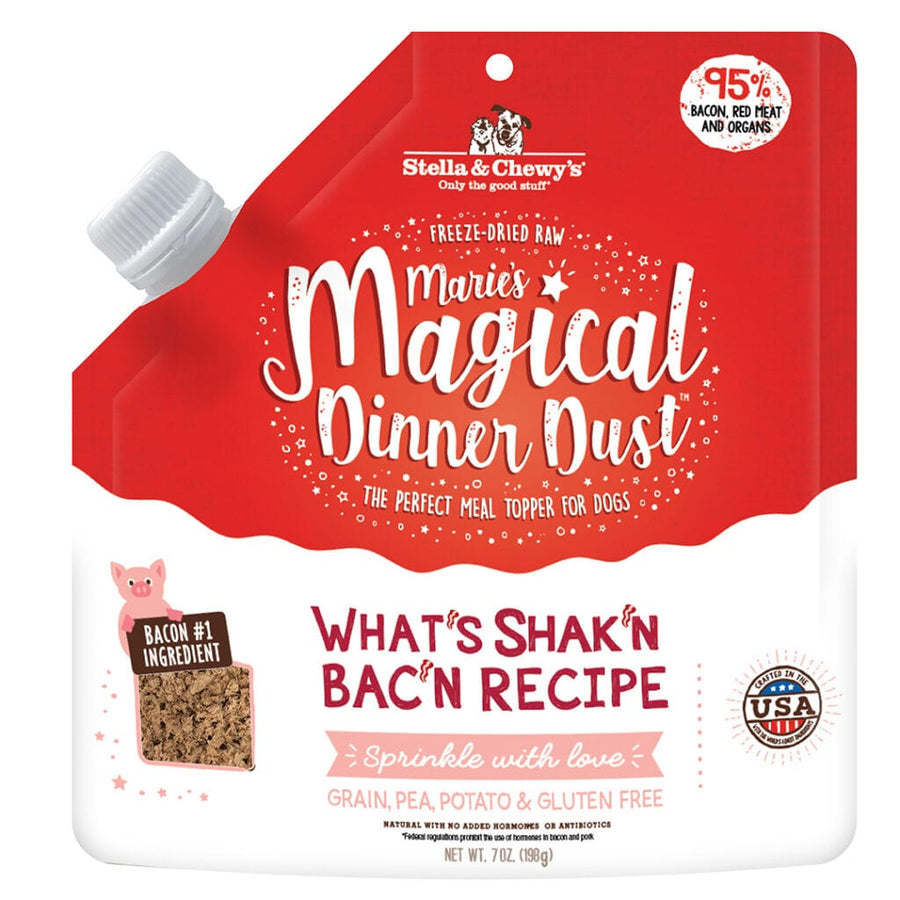 Stella & Chewy's Marie's Magical Dinner Dust Freeze Dried Meal Topper What's Shak'n Bac'n Recipe for Dogs