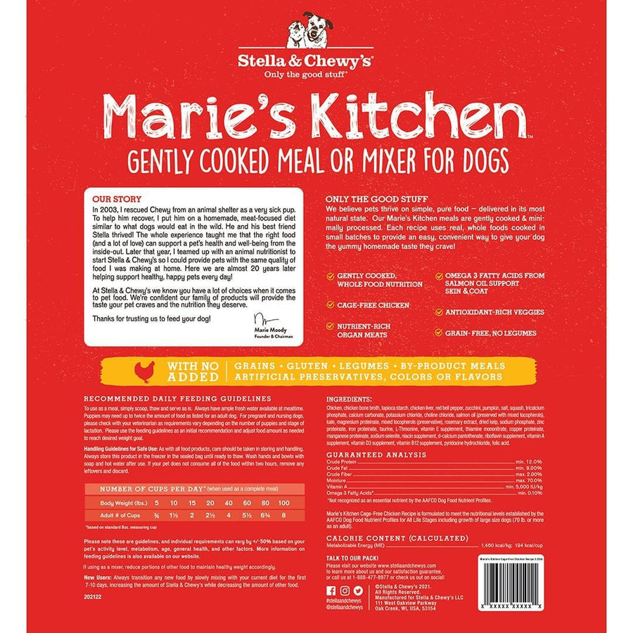 Stella & Chewy's Marie's Kitchen Gently Cooked Cage-Free Chicken Recipe Frozen Dog Food