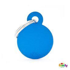 My Family Pet Tags Blue Circle Blank Tag