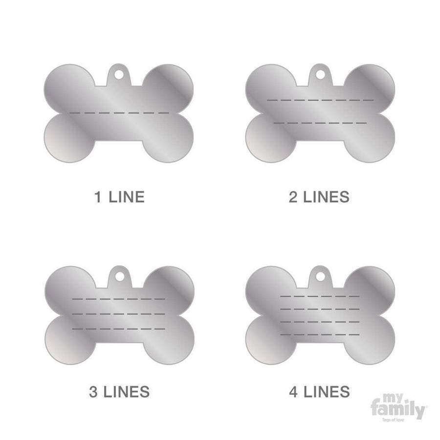My Family Pet Tags Bone Engraving Lines