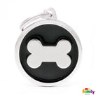 My Family Pet Tags Enamel Circle With Bone, Black