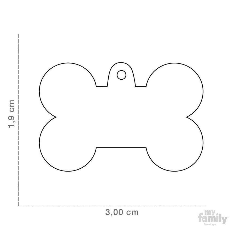 My Family Pet Tags Pink Bone Small, 3cm x 1.9cm in size