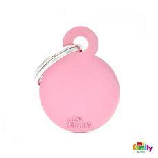 My Family Pet Tags Pink Circle Front Blank
