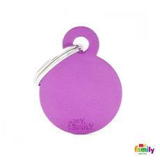 My Family Pet Tags Purple Circle actual product tag close up