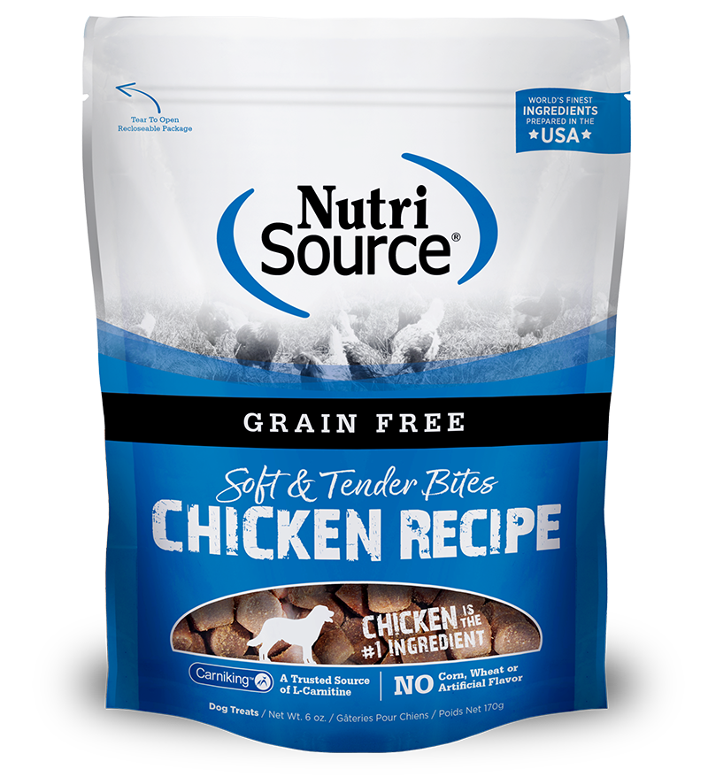 Nutrisource Grain Free Soft & Tender Bites Chicken Recipe Dog Treats