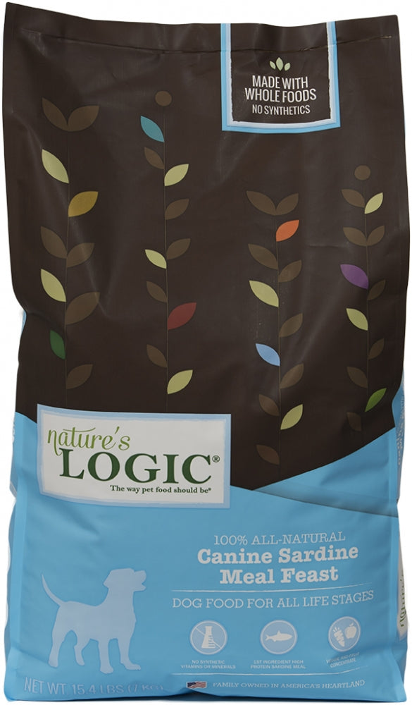 Nature's Logic Canine Sardine Meal Feast Dry Dog Food 15.4lbs Front of bag