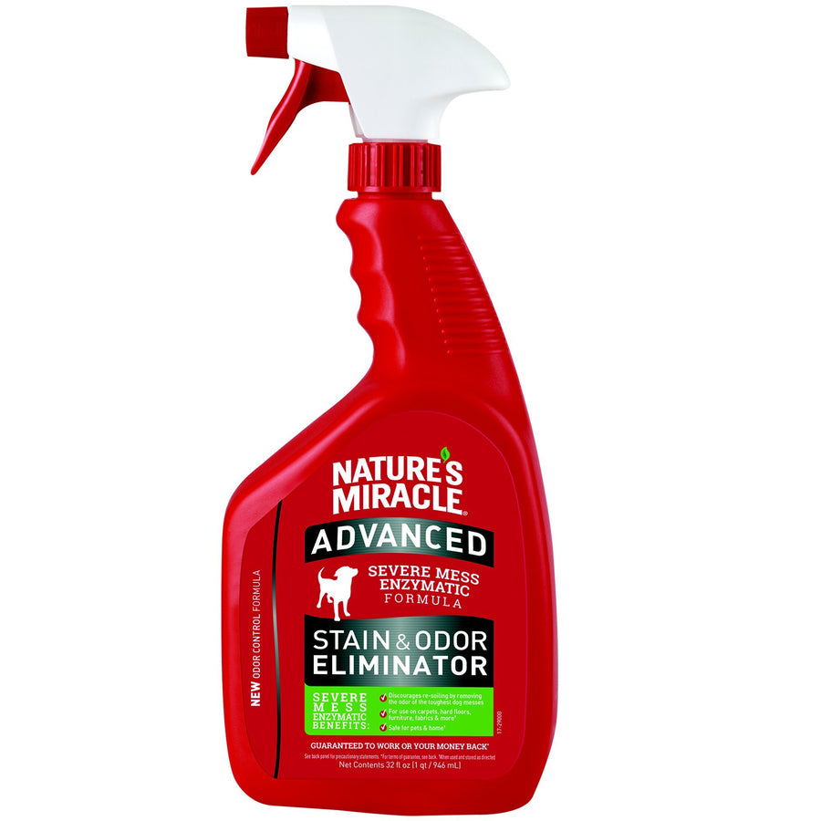 Nature's Miracle Advanced Stain and Odor Remover 32floz, Front Spray Bottle