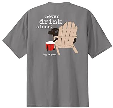 Never Drink Alone T-shirt (Unisex) Back Gray