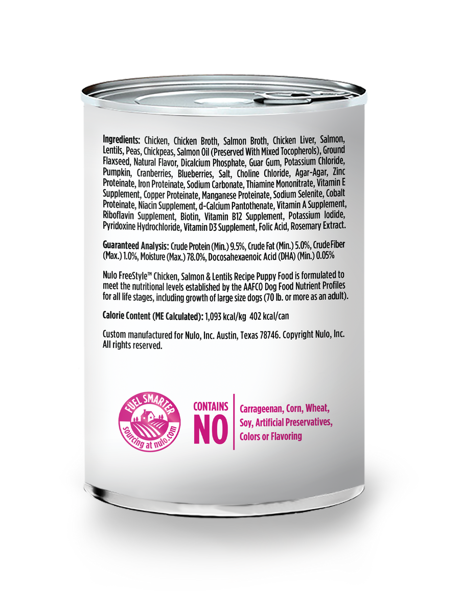 Nulo Freestyle Grain-Free Chicken, Salmon & Lentils Canned Puppy Food
