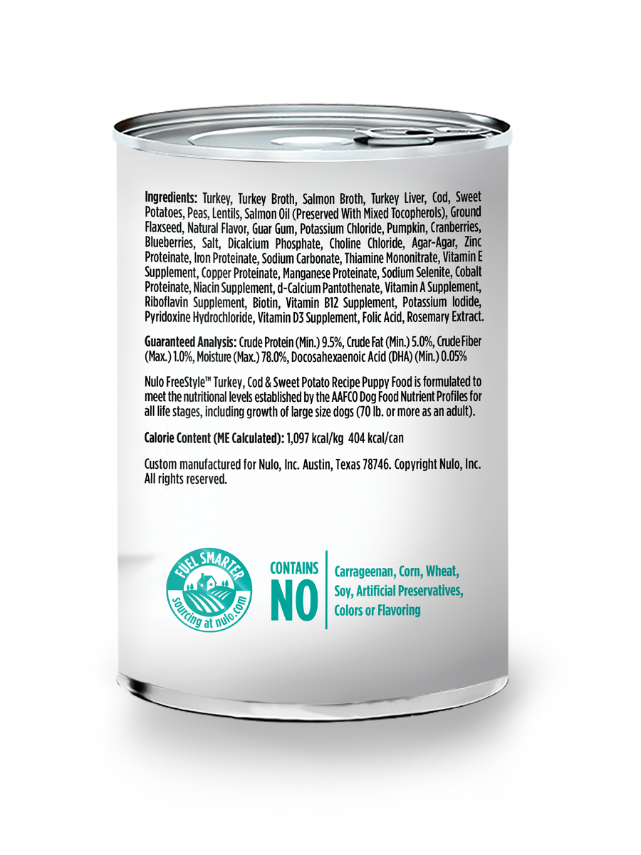 Nulo Freestyle Grain-Free Turkey, Cod & Sweet Potato Canned Puppy Food