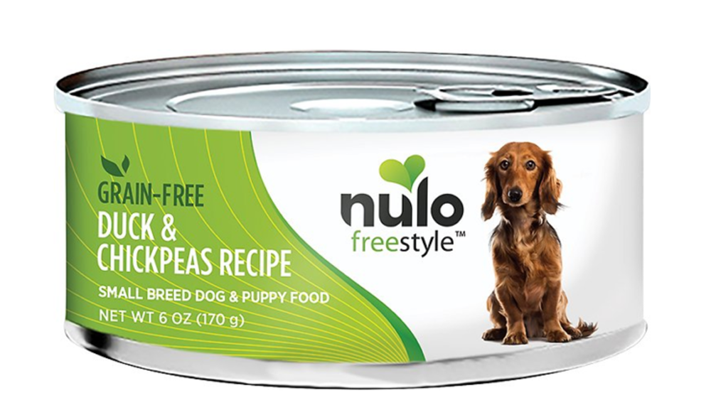 Nulo FreeStyle Grain-Free Duck & Chickpea Small Breed Canned Dog Food 5.5oz, Front can