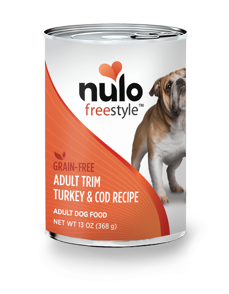 Nulo FreeStyle Grain-Free Turkey & Cod Trim Adult Canned Dog Food 13oz, Front Can