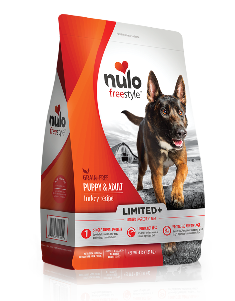 Nulo Freestyle Limited Ingredient Diet Turkey Dog Food 4LB, Side Front Bag