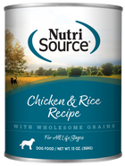 NutriSource Chicken & Rice Recipe front of can.