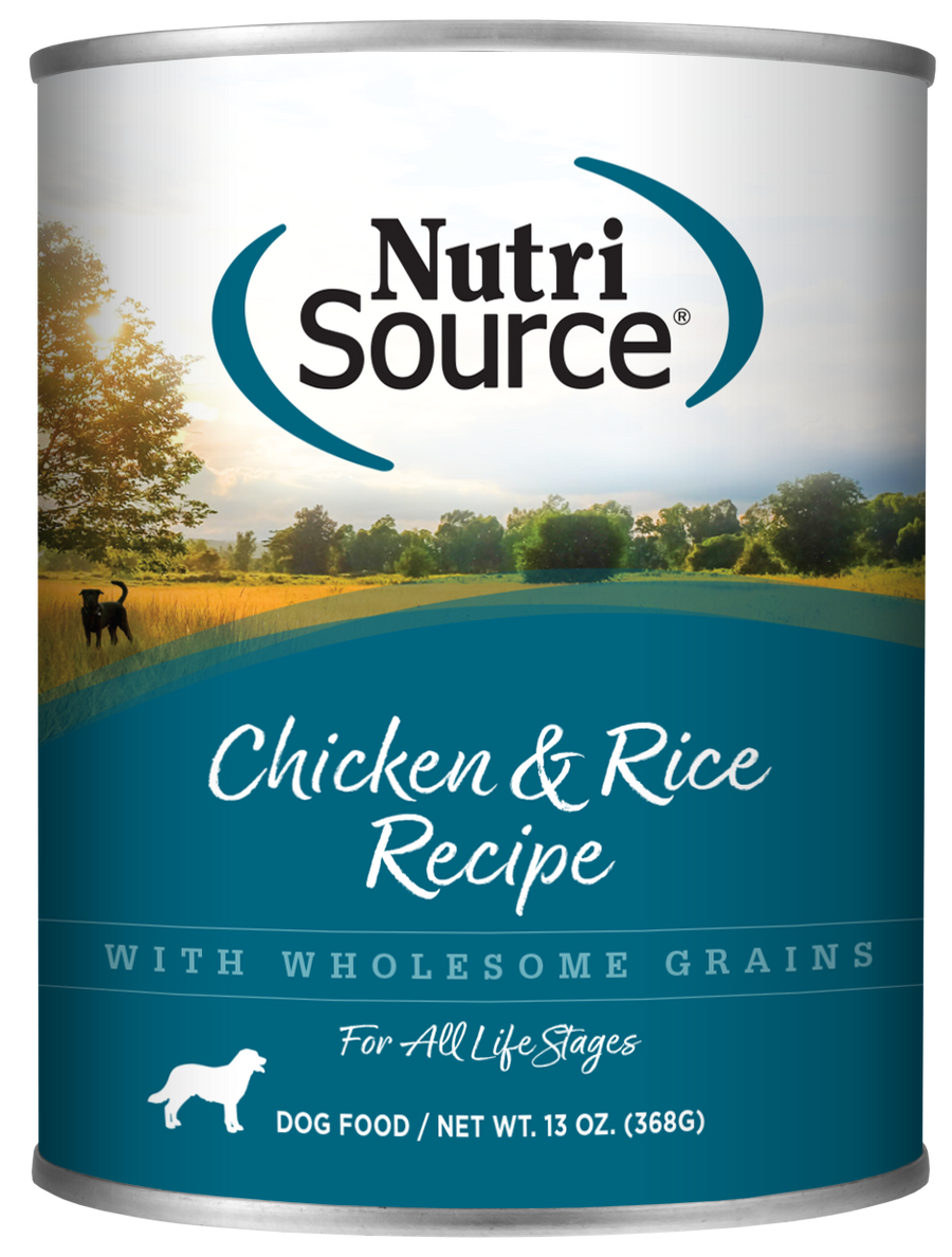 NutriSource Chicken & Rice Recipe front of can.