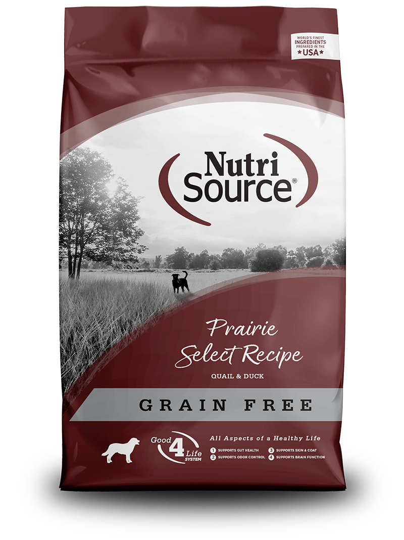NutriSource Grain Free Prairie Select Recipe front of bag.