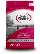 NutriSource Grain Free Seafood Select Recipe front of bag.
