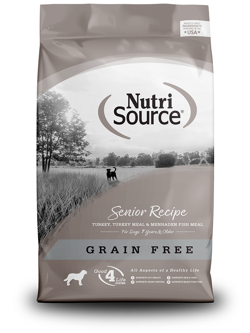 NutriSource Grain Free Senior Recipe front of bag