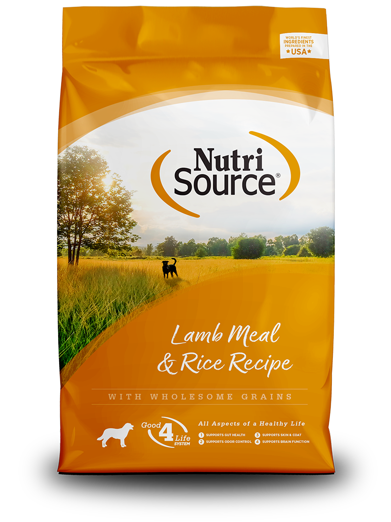 NutriSource Lamb Meal & Rice Recipe front of bag