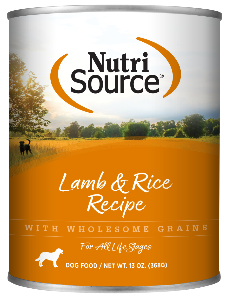 NutriSource Lamb & Rice Recipe front of can.