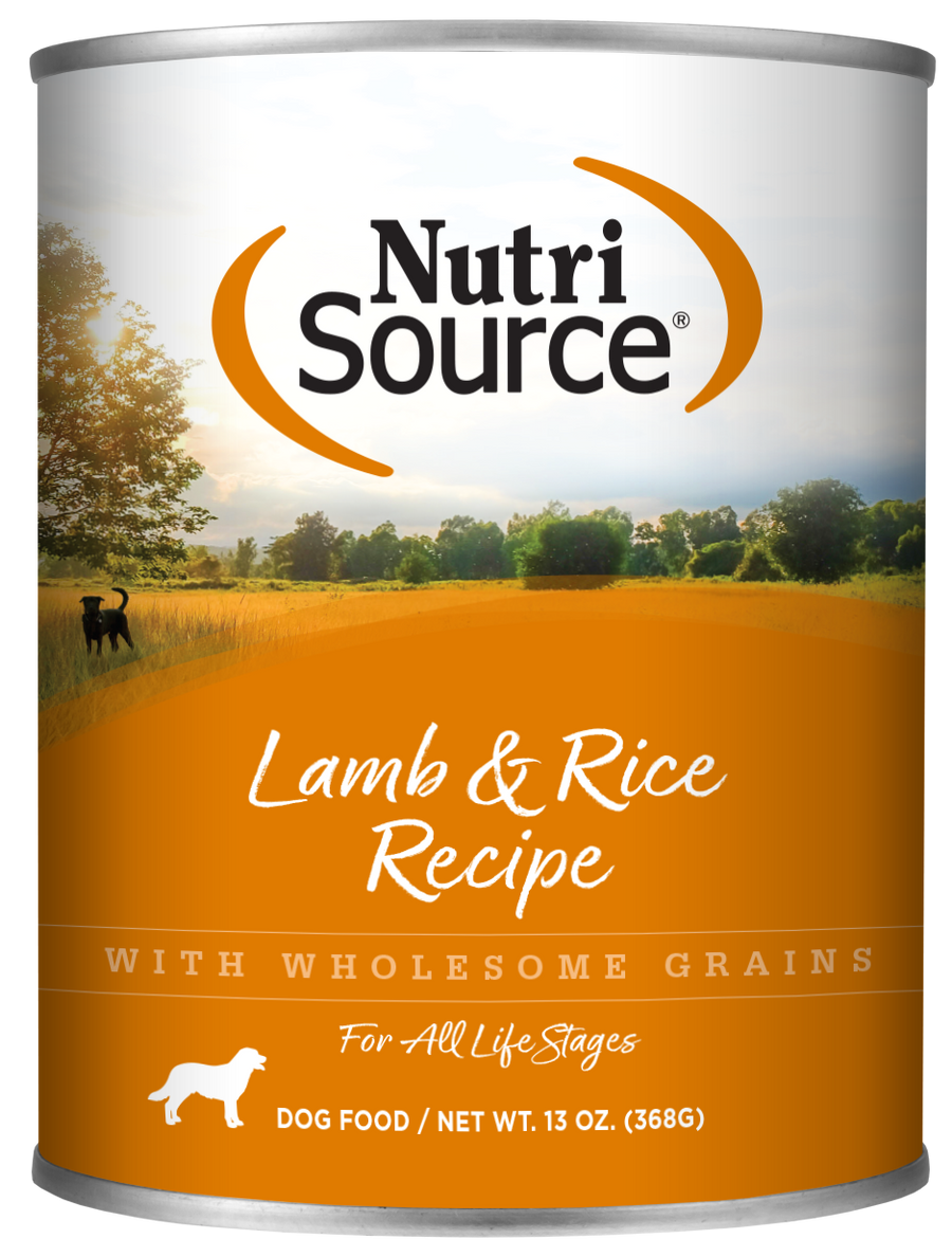 NutriSource Lamb & Rice Recipe front of can.
