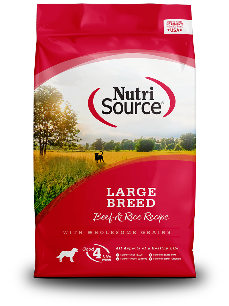 NutriSource Large Breed Beef & Rice Recipe front of bag