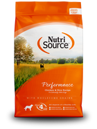 NutriSource Performance Chicken & Rice Recipe front of bag.
